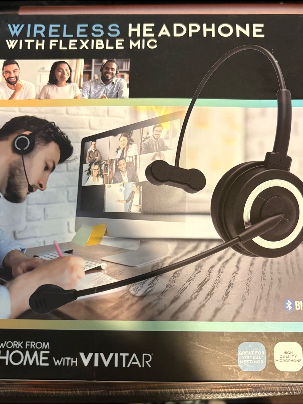 Vivitar Wireless Over-Ear Headphones with Flexible Mic — Black